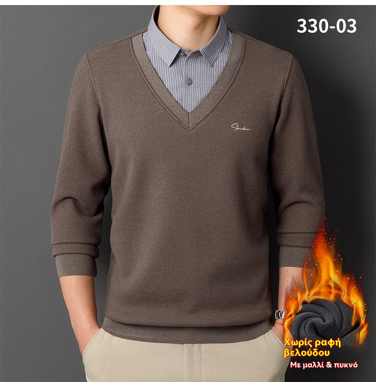 【45-120kg】Teplý a pohodlný pánský svetr pro každodenní nošení