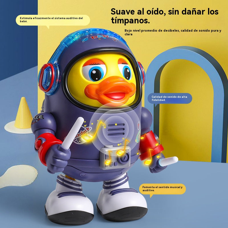 🦆¡Un pato espacial bailarín! 🌈Luces de colores✨ + música dinámica🎶Un juguete divertido para bebés