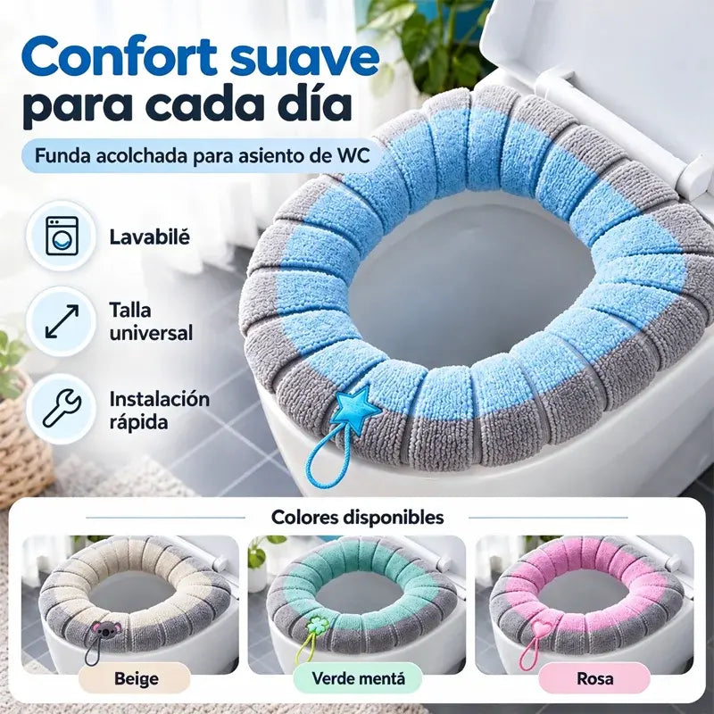 📢📢 4 piezas 28€ ⏰Linda funda tejida para asiento de inodoro con asa