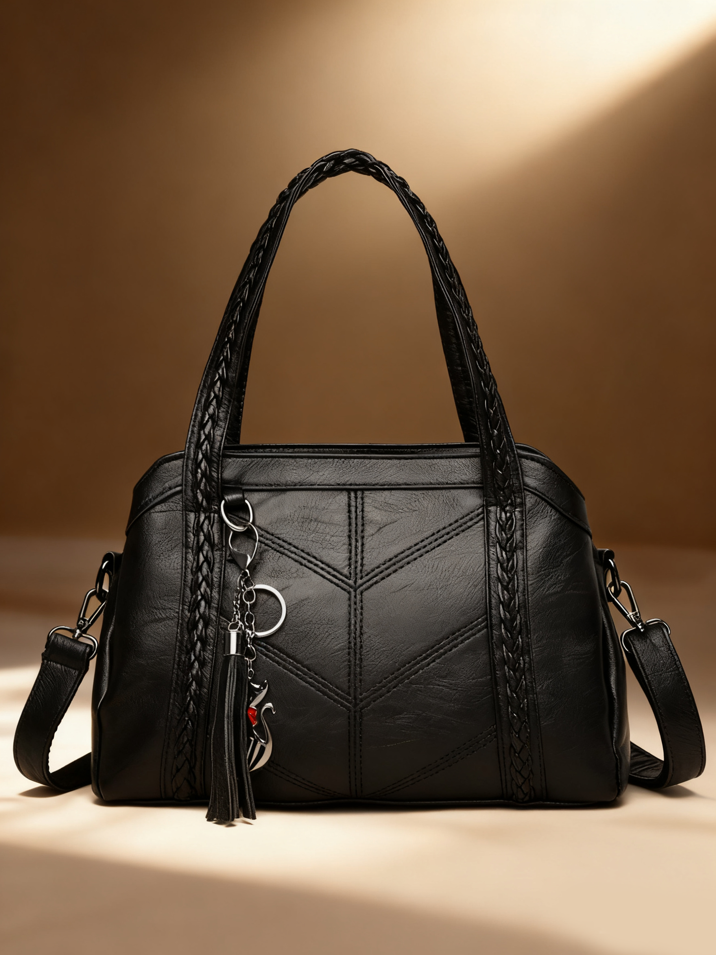 👜💟【50% ZĽAVA】Mäkká kožená taška, kabelka, veľká kapacita, tri priehradky, vodeodolná a odolná voči poškriabaniu