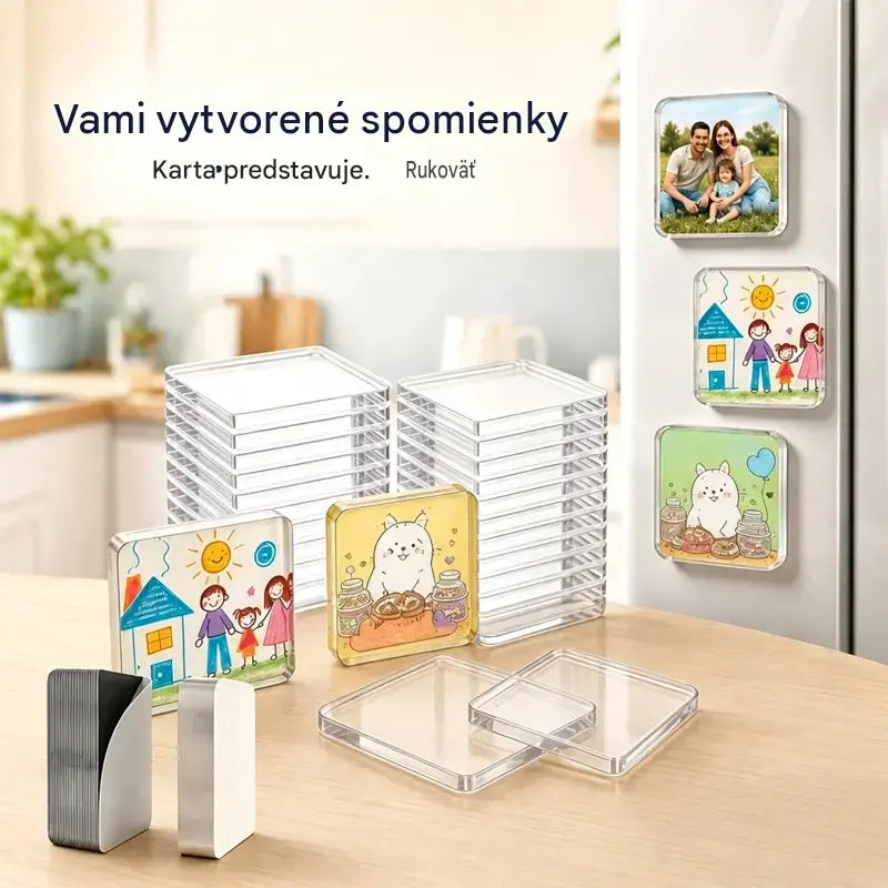 🧲✨ Sada priehľadných magnetov na chladničku pre domácich majstrov | Vytvorte si vlastné spomienky