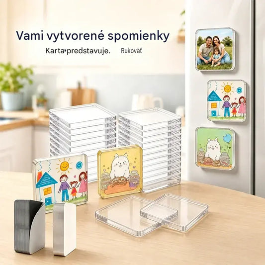 🧲✨ Sada priehľadných magnetov na chladničku pre domácich majstrov | Vytvorte si vlastné spomienky