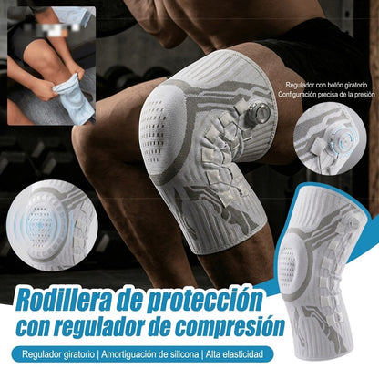 🦵🦵 Rodillera de compresión deportiva con silicona y estabilizadores de muelle para absorción de impactos, ideal para running y fitness al aire libre