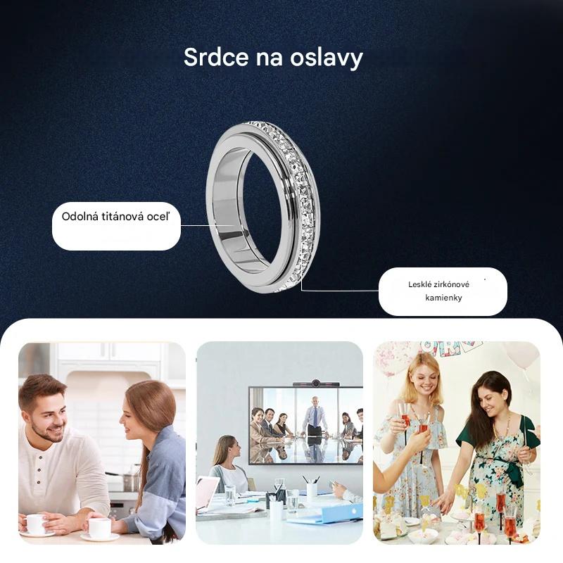 🔥Otočný prsteň z titánovej ocele so zirkónom