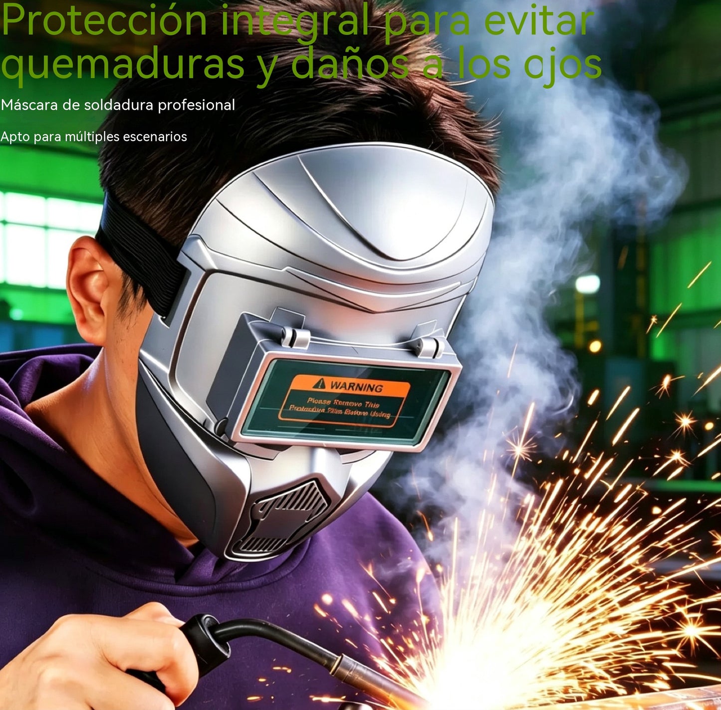 Casco de soldadura totalmente automático con luz variable