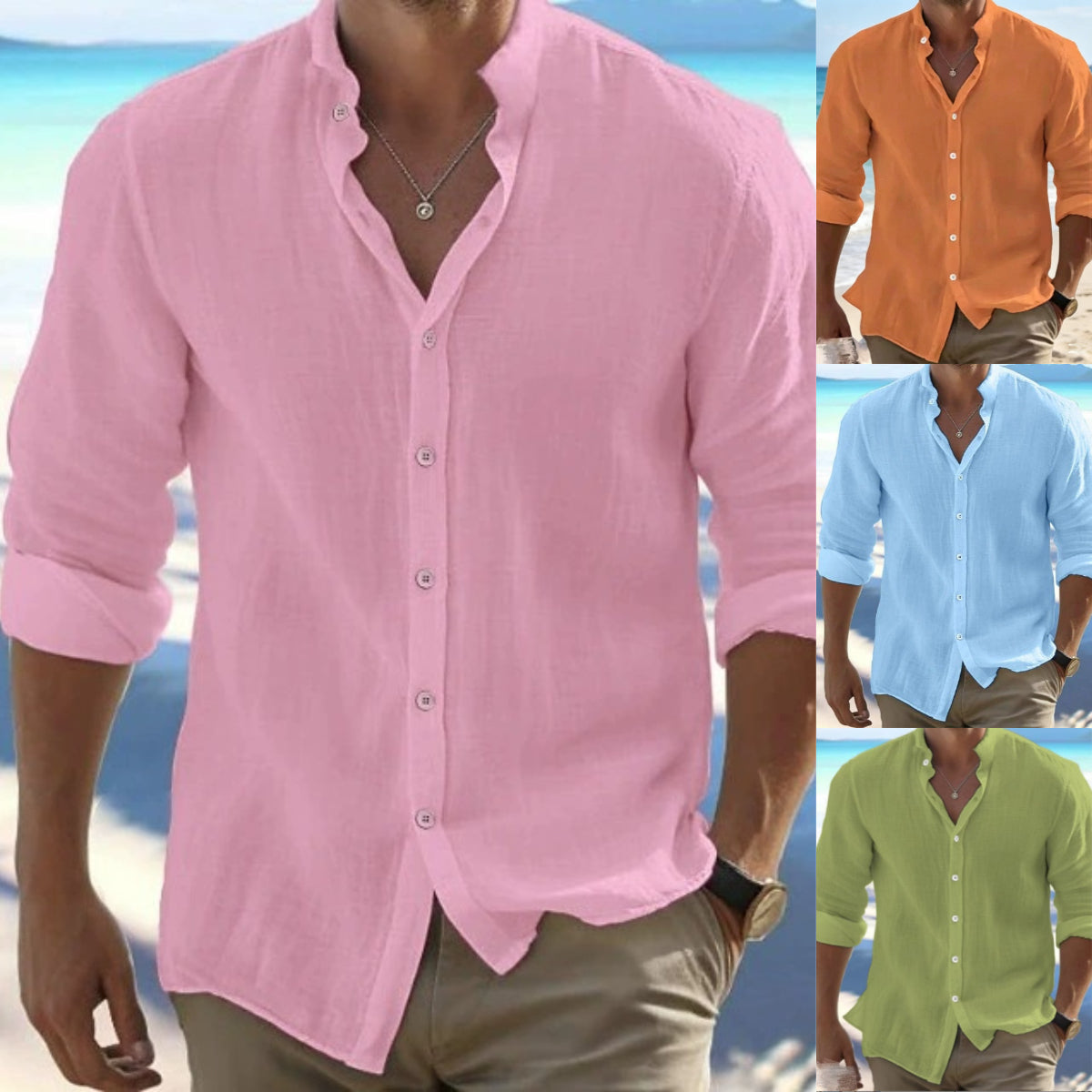 🔥【M–5XL】Camisa de hombre transpirable de algodón y lino: cómoda, ligera y de corte holgado.