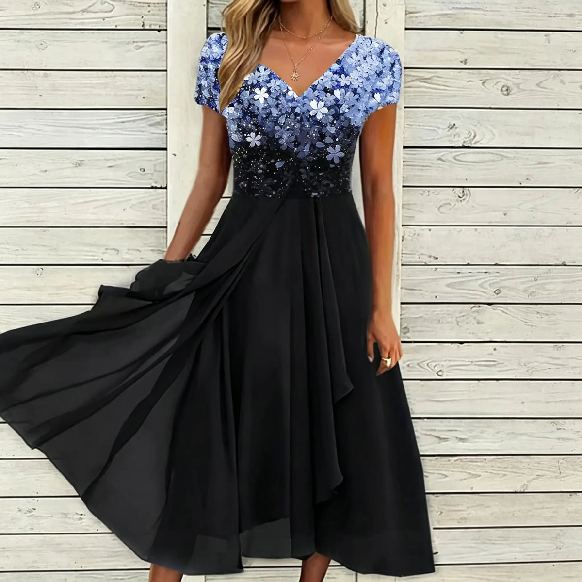💥 Novedad a mitad de precio [S-5XL] Vestido floral con volantes para mujer