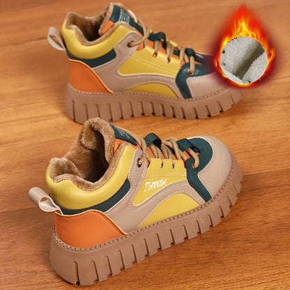 【35-40】2025 Topánky z pravej kože s mäkkou podrážkou, zamatové, s hrubou podrážkou