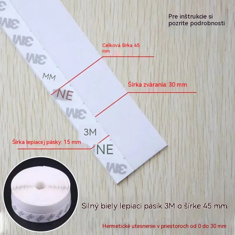 🚪【5 m】 PVC tesniaca lišta na spodnú časť dverí – ochrana proti prachu a prievanu