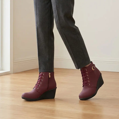 【35-42】👢 Botines de invierno para mujer con cuña – una opción elegante y estable para los días fríos