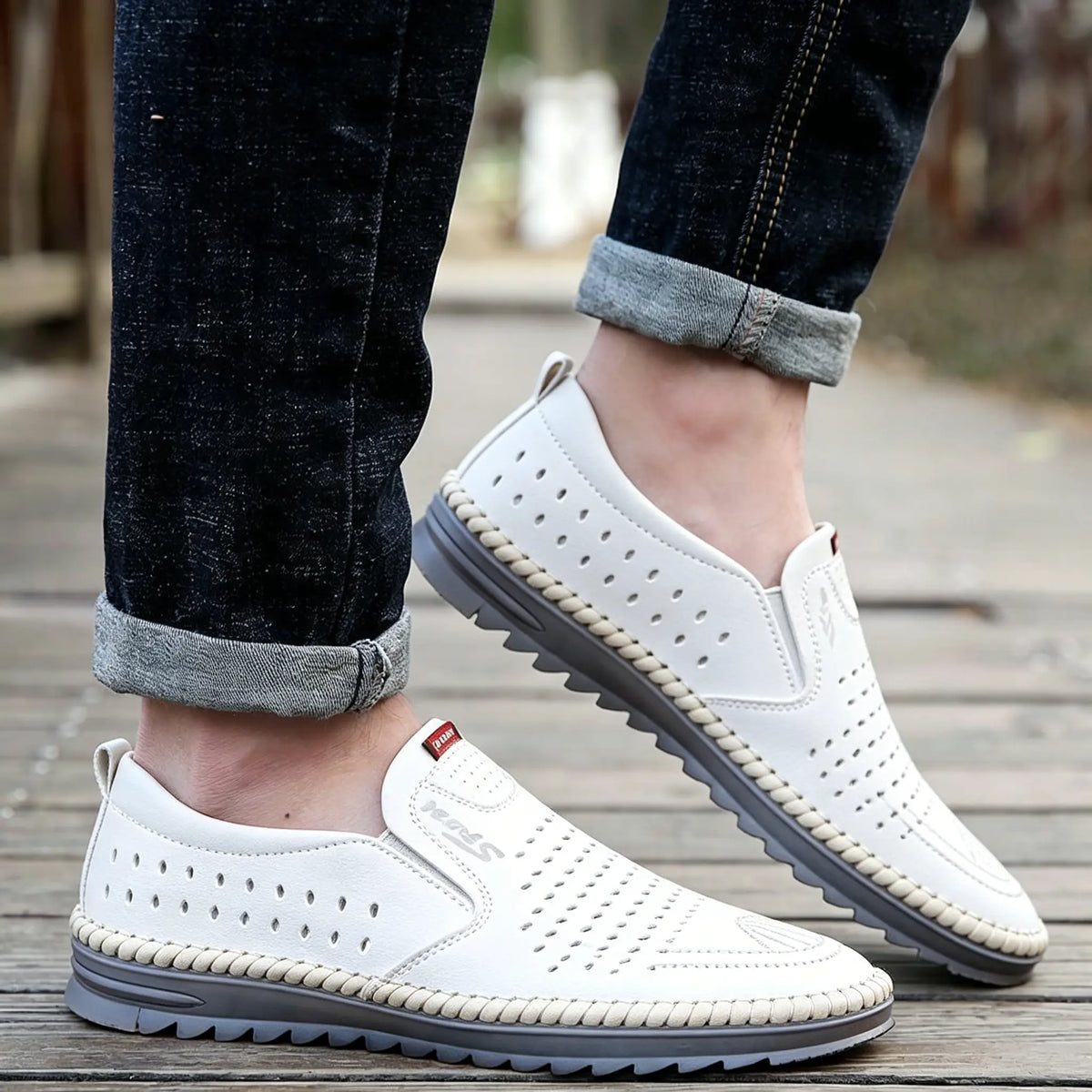 🔥【39-44】👞Sandalias de hombre hechas a mano de cuero genuino con patas talladas💥