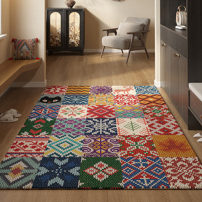 🔥30% OFF✨【80*120CM】Felpudo de entrada de estilo persa, antideslizante y a prueba de polvo, de terciopelo de cristal.