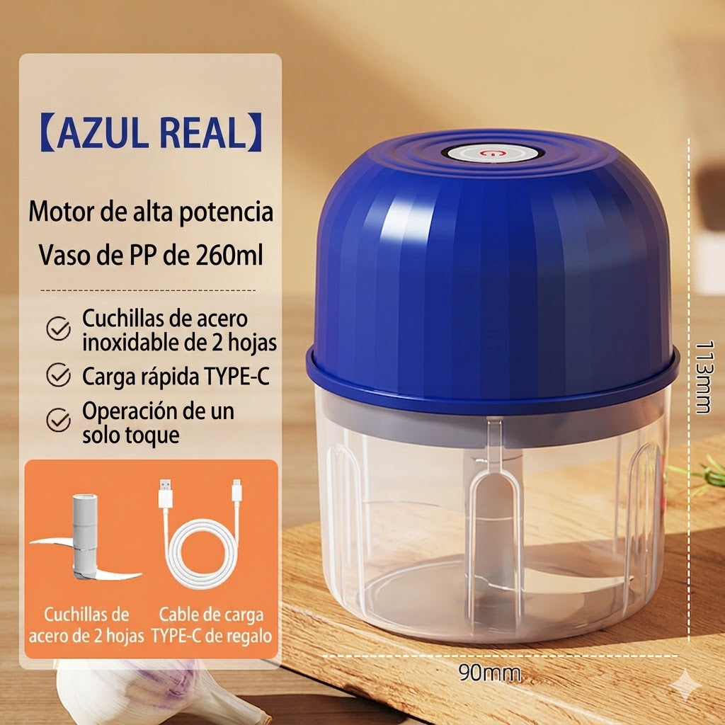 👍👍Mini Picadora Eléctrica de Alimentos Eficiente e Inalámbrica
