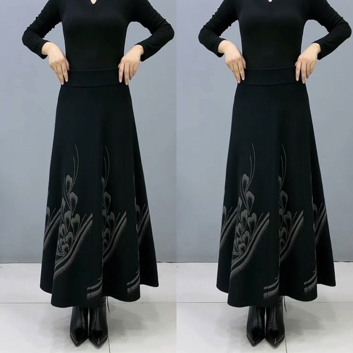 👗🎀【S-3XL：35-95kg】Jesenska i zimska vunena suknja, moderna i svestrana