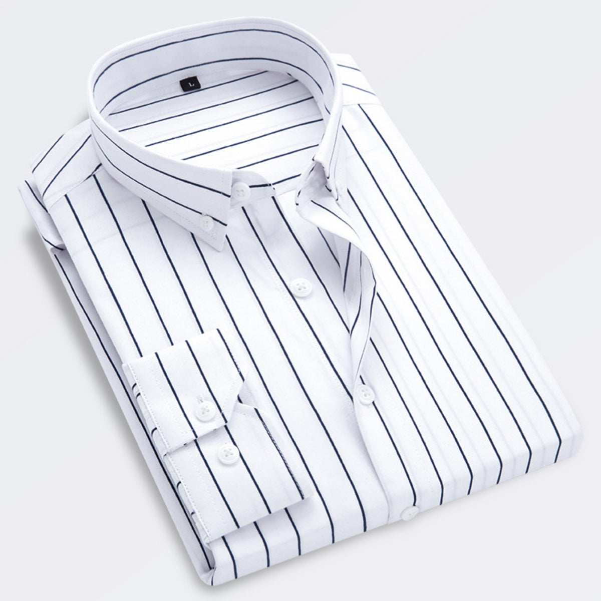 【Promo】Camisa de negocios a rayas de manga larga para hombre 【M-5XL】
