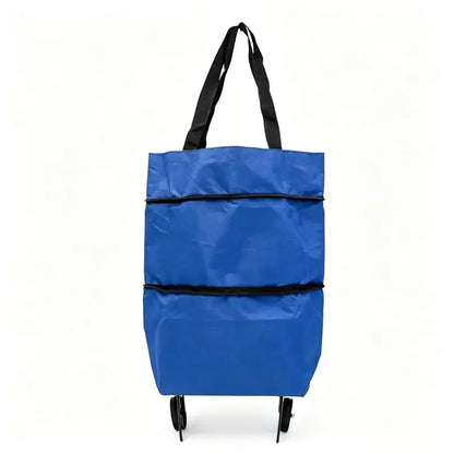 🛒 Carrito de Compras Plegable 2 en 1 – Bolsa con Ruedas y Asa Ajustable, Ligero y Portátil para Llevar al Hombro 🎒