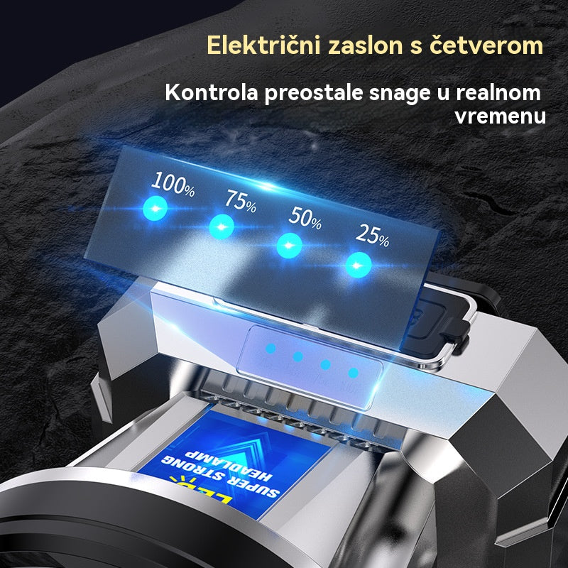 💥【Kupite 1, dobijte 1 gratis】🌟💡 Snažna naglavna svjetiljka dugog dometa, USB punjenje, izuzetno vodootporna