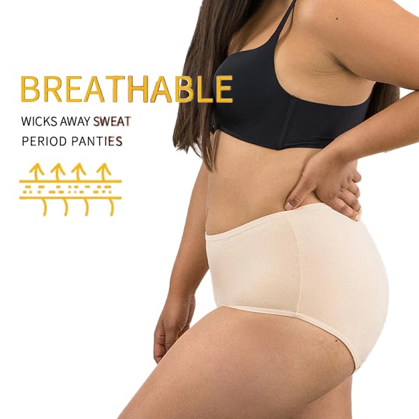 🎉【L-8XL】【Pack de 5】Bragas de cintura alta antifugas para mujer
