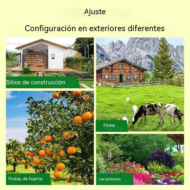 Repelente solar ultrasónico para animales, ideal para exteriores, con luz infrarroja intermitente y LED rojo y azul.