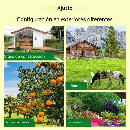 Repelente solar ultrasónico para animales, ideal para exteriores, con luz infrarroja intermitente y LED rojo y azul.