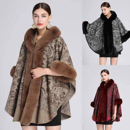 【Jedna veľkosť padne všetkým】【40-85kg】2025 nová jesenná a zimná tvídová šálová bunda s kapucňou