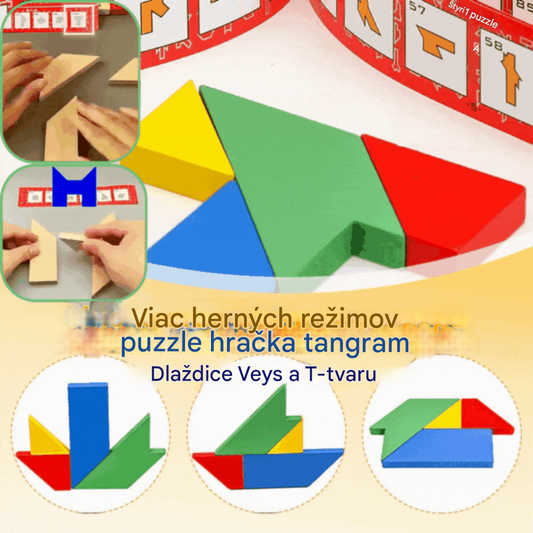 💕🎭 Multifunkčná T-tvarovaná tangramová skladačka pre deti