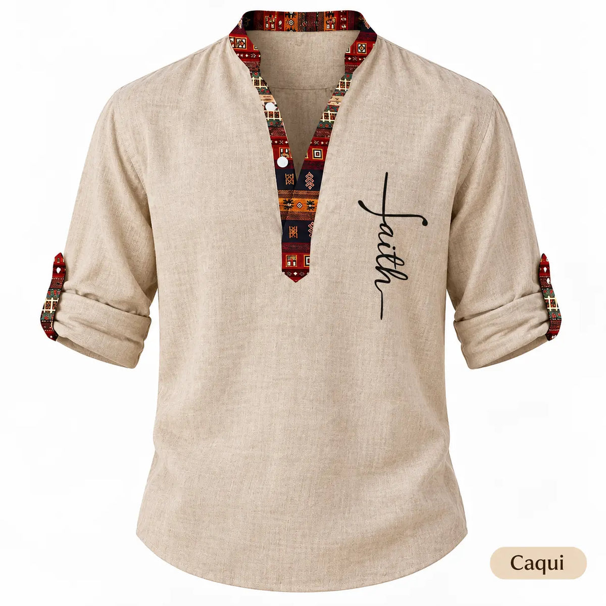 🔥Oferta por tiempo limitado: -48%🔥S-3XL-Nueva camisa de lino natural con cuello en V para hombre