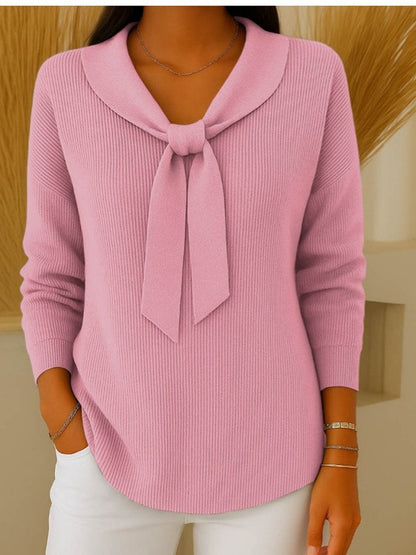 🛍️ 2025 Novinka: Dámsky jednofarebný sveter s dlhým rukávom a šnurovaním S~2XL ✨ 💃 Pohodlný voľný strih, štýlový a univerzálny do každého outfitu 🧶