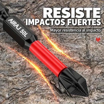 【6 piezas】Puntas de destornillador Phillips de acero de tungsteno, resistentes y antideslizantes, de alta dureza, para destornillador eléctrico