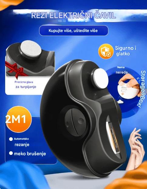 ✂️💅 【Nadograđena verzija】Višenamjenska električna turpija za nokte sa zaštitom od uklještenja, električne škare za nokte