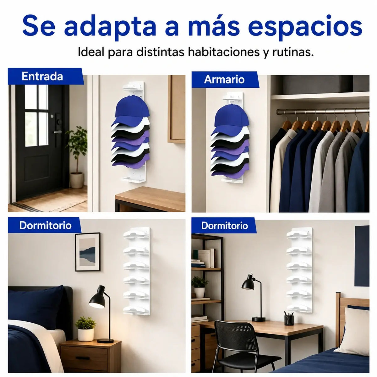 【2 piezas】Organizador de sombreros que ahorra espacio
