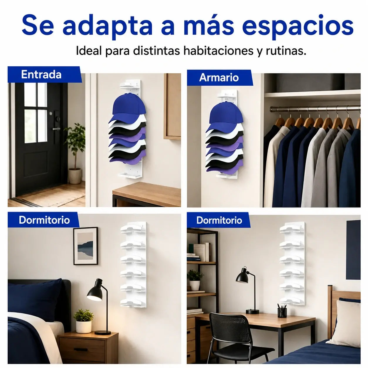 【2 piezas】Organizador de sombreros que ahorra espacio