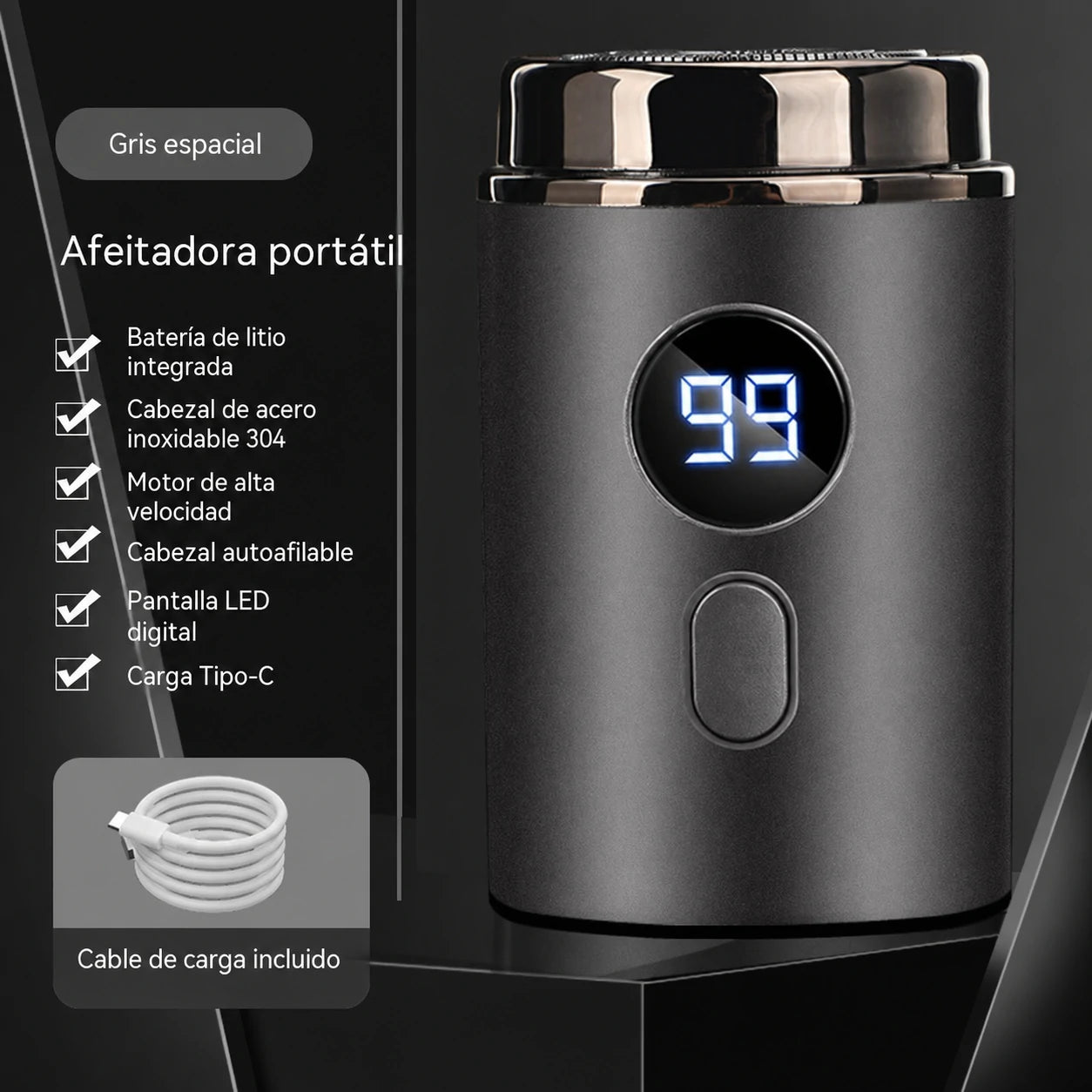 🔥Oferta estrella: 50 % de descuento🔥 Potente mini afeitadora eléctrica para hombre con pantalla digital