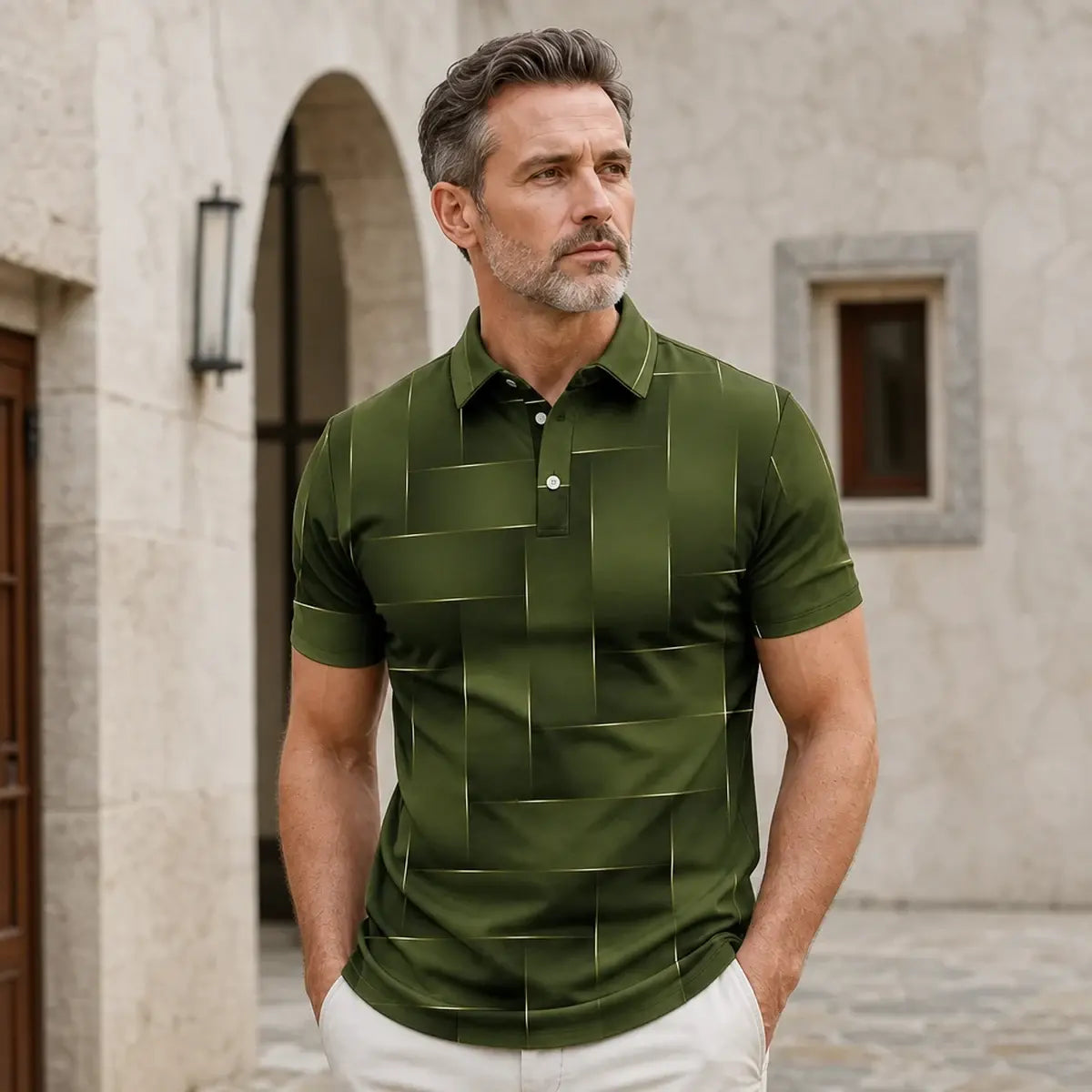 【Nový letný doplnok】【S-5XL】Nové letné pánske ľahké luxusné kockované polo tričko - príjemné na dotyk a priedušné