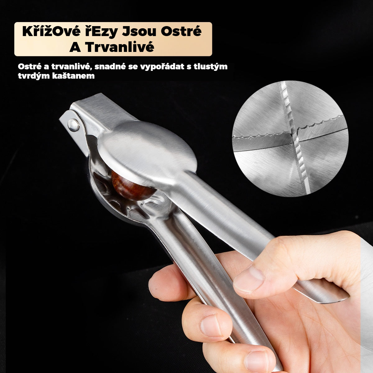 🌰Kuchyňský kráječ na kaštany, snadno se otevírá jedním stisknutím, bez poranění rukou