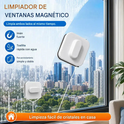 1 unidad, 30 euros ⚡ Limpiacristales magnético: área de limpieza un 30 % mayor. Esponjas de limpieza dobles + espátula: ¡resultados perfectos de una sola pasada! 🧊🌀