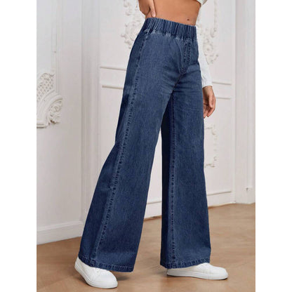 🔥【S-2XL】Novedad 2026: Pantalones vaqueros de mujer versátiles, informales, elásticos, de pierna ancha y corte recto