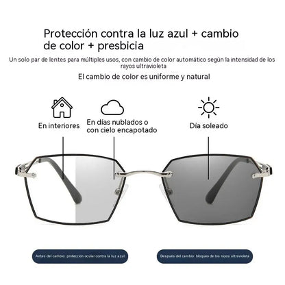 ✨🕶Gafas de lectura/sin graduación, sin montura, fotocromáticas y con filtro de luz azul