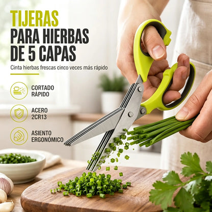 ✂️Tijeras de cocina multifuncionales de acero inoxidable de cinco capas！