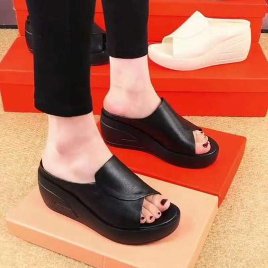 🔥👡【Compra 1 y llévate 1 gratis】【35-42】Sandalias de piel auténtica para mujer de moda 2025 con suela suave y suela gruesa