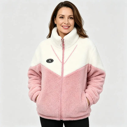🔥🐏【M-4XL】Abrigo de algodón con forro de invierno, grueso forro de lana de cordero, abrigo cálido