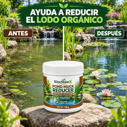 Polvo para clarificar el agua de estanques de jardín y piscinas.