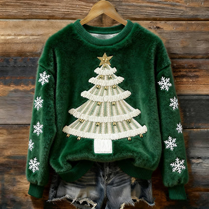 🎄❄️【Akcia -50%】Dámsky flanelový vianočný sveter s krásnymi potlačami