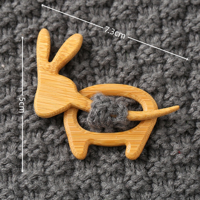 🎁Broche de madera con forma de animal para regalar