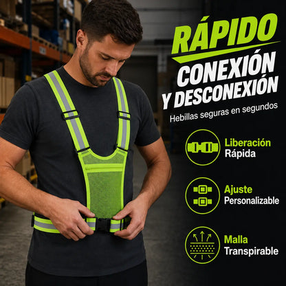 Compra uno y llévate otro gratis🔥【2 piezas】Chaleco reflectante de alta visibilidad, ajustable, con bolsillos, equipamiento seguro para correr.