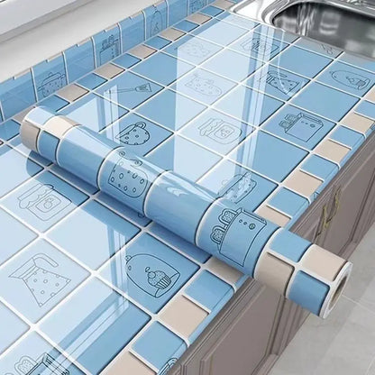 Pegatinas resistentes al aceite para la cocina, papel pintado autoadhesivo impermeable, protector para la encimera.