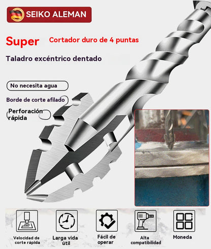 🥇【Juego de 9 piezas】Broca excéntrica de acero de tungsteno superduro de séptima generación con borde dentado