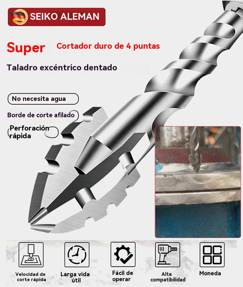 🛠️✨ Súper duro filo de corte dentado, broca excéntrica de acero de tungsteno de 7.ª generación【3+4+5+6+8+10+12mm】
