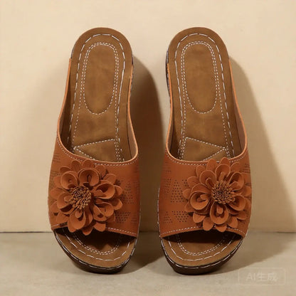 🔥🎀【Tallas 36-43】Zapatillas de plataforma caladas para mujer con flores tridimensionales