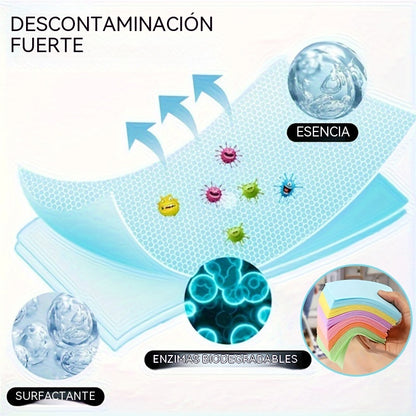 🧹【Uso durante un año】✨ 210 unidades de pastillas limpiadoras multiusos antibacterianas y desodorizantes | Aptas para madera dura, suelos laminados, azulejos y paredes de autocaravana
